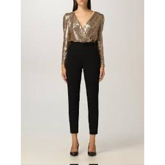 Lauren Ralph Lauren Gold Sequin Jumpsuit - Size 14 - NWT - Picture 1 of 16